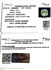 9.42/CT Natural Yellow Sapphire With Govt Lab Certificate (12210)